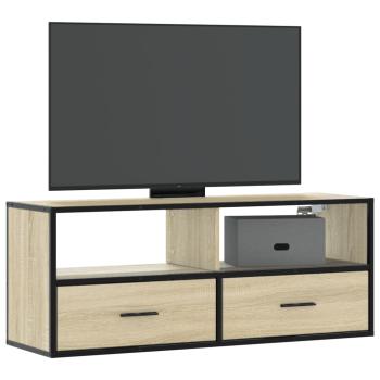 ARDEBO.de - TV-Schrank Sonoma-Eiche 100x31x39,5 cm Holzwerkstoff und Metall