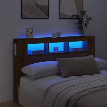 ARDEBO.de - LED-Kopfteil Artisan-Eiche 160x18,5x103,5 cm Holzwerkstoff