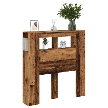 LED-Kopfteil Altholz-Optik 100x18,5x103,5 cm Holzwerkstoff