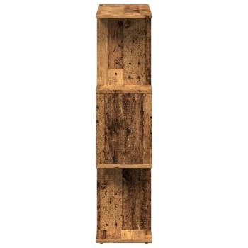 Raumteiler-Bücherregal 3 Fächer Altholz-Optik 70x24x97 cm