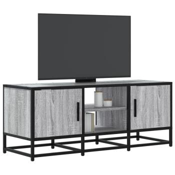 ARDEBO.de - TV-Schrank Grau Sonoma 100x35x41 cm Holzwerkstoff und Metall