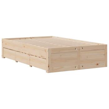 Massivholzbett ohne Matratze mit Schubladen 135x190 cm