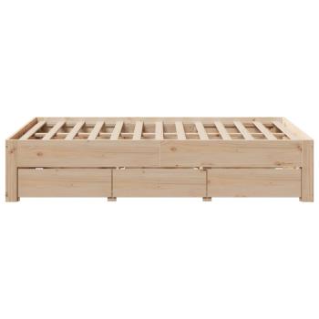 Massivholzbett ohne Matratze mit Schubladen 135x190 cm