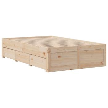 Massivholzbett ohne Matratze mit Schubladen 135x190 cm