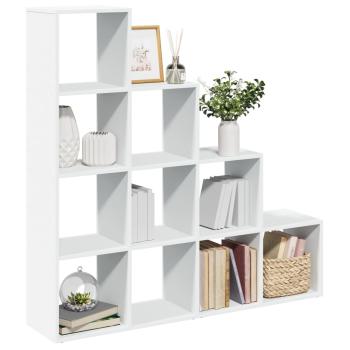 ARDEBO.de - Raumteiler-Bücherregal 4 Stufen Weiß 131,5x29x131,5 cm