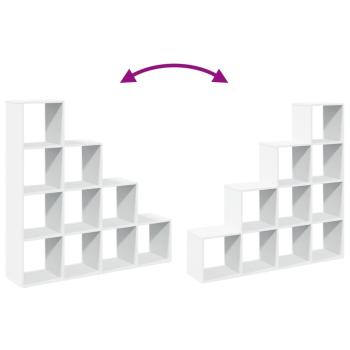 Raumteiler-Bücherregal 4 Stufen Weiß 131,5x29x131,5 cm
