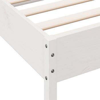 Massivholzbett ohne Matratze Weiß 140x190 cm Kiefernholz