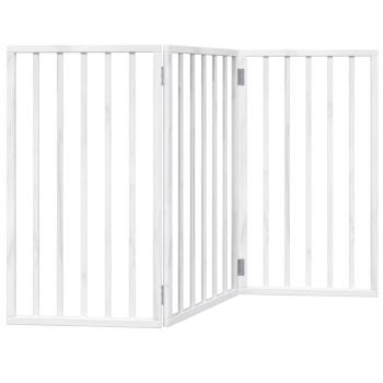 3-tlg. Hundetor Faltbar Weiß 150 cm Pappelholz