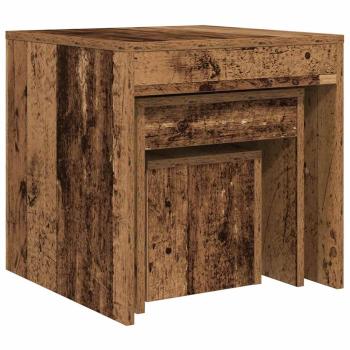 Satztische 3 Stk. Altholz-Optik Holzwerkstoff