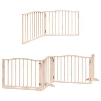 12-tlg. Hundetor mit Tür Faltbar 960 cm Pappelholz