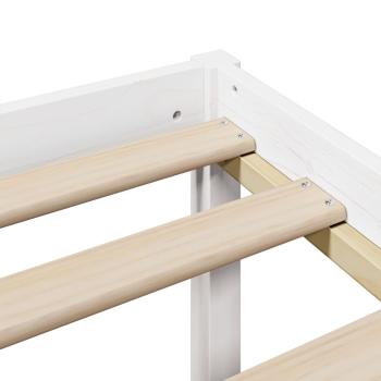 Massivholzbett mit Regal ohne Matratze Weiß 180x200 cm Kiefer