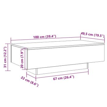 Couchtisch Artisan-Eiche 100x49,5x31 cm Holzwerkstoff