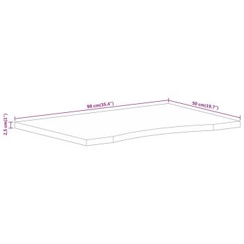 Schreibtischplatte mit Aussparung 90x50x2,5 cm Massivholz Mango