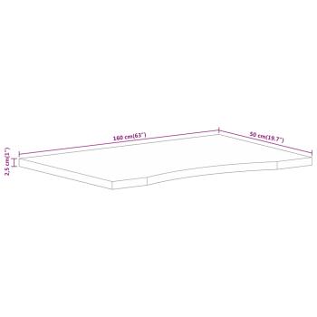 Schreibtischplatte mit Aussparung 160x50x2,5cm Massivholz Mango