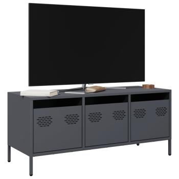 ARDEBO.de - TV-Schrank Anthrazit 101,5x39x43,5 cm Kaltgewalzter Stahl