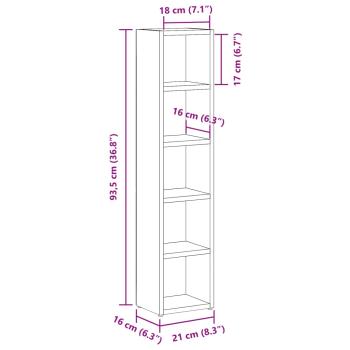 CD-Regale 2 Stk. Altholz-Optik 21x16x93,5 cm Holzwerkstoff