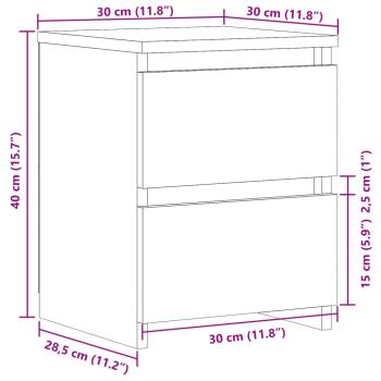 Nachttisch Altholz-Optik 30×30×40 cm Holzwerkstoff