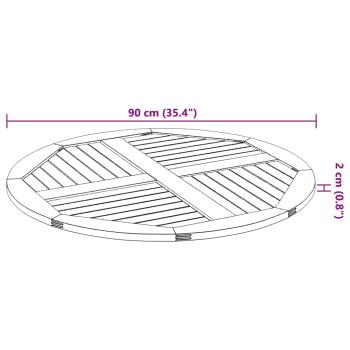 Tischplatte Ø90x2,2 cm Rund Massivholz Akazie