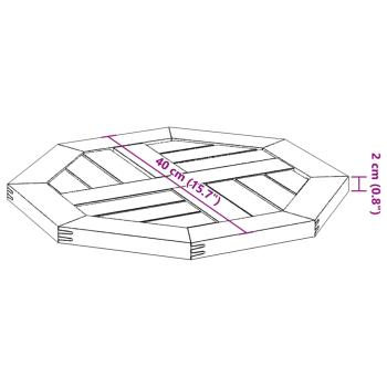 ARDEBO.de - Tischplatte 40x40x2 cm Achteckig Massivholz Akazie