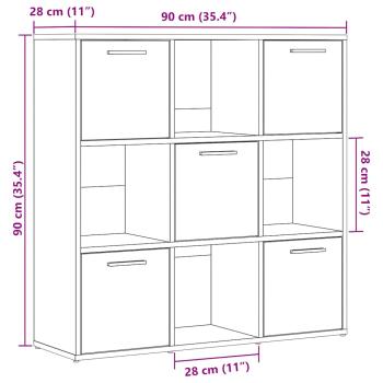 Bücherregal Altholz-Optik 90x28x90 cm Holzwerkstoff