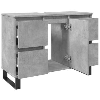 ARDEBO.de - Waschbeckenunterschrank Betongrau 80x33x60 cm Holzwerkstoff