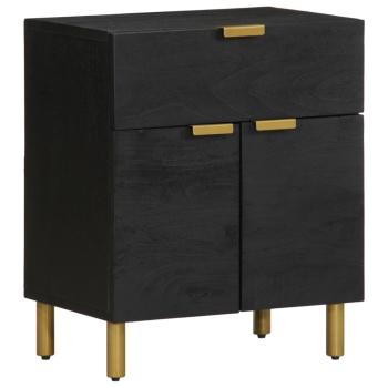 ARDEBO.de - Nachttisch Schwarz 50x33x60 cm Holzwerkstoff