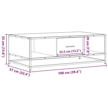 Couchtisch Schwarz 100x57x35 cm Holzwerkstoff und Metall
