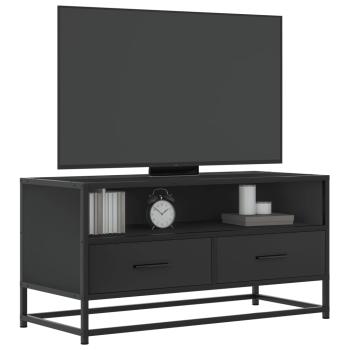ARDEBO.de - TV-Schrank Schwarz 80x34,5x40 cm Holzwerkstoff und Metall