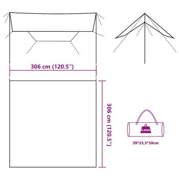 Tarp Tarnmuster 306x306 cm Wasserdicht