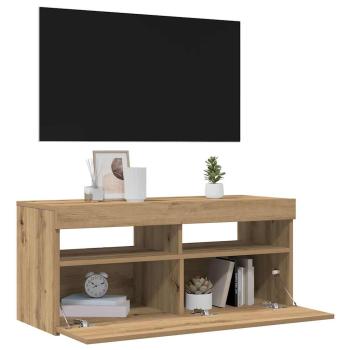 TV-Schrank mit LED-Leuchten Artisan-Eiche 90x35x40 cm