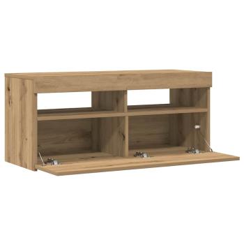 TV-Schrank mit LED-Leuchten Artisan-Eiche 90x35x40 cm