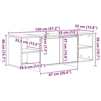 TV-Schrank Altholz-Optik 130x35x50 cm Holzwerkstoff