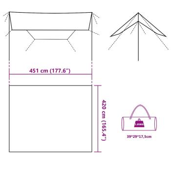 Tarp Olivgrün 451x420 cm Wasserdicht