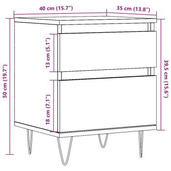 Nachttische 2 Stk. Altholz-Optik 40x35x50 cm Holzwerkstoff