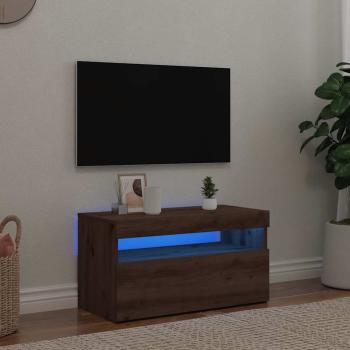ARDEBO.de - TV-Schrank mit LED-Leuchten Artisan-Eiche 75x35x40 cm