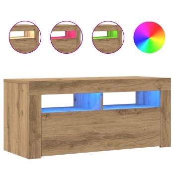 TV-Schrank mit LED-Leuchten Artisan-Eiche 90x35x40 cm