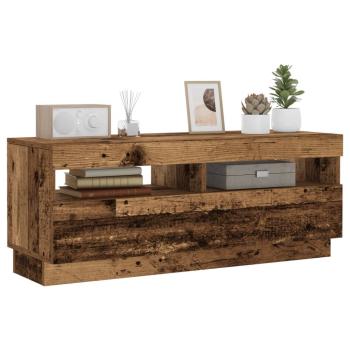 ARDEBO.de - TV-Schrank mit LED-Leuchten Altholz-Optik 100x35x40 cm