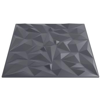 Wandpaneele 48 Stk. Grau 50x50 cm XPS 12 m² Amethyst