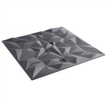 Wandpaneele 12 Stk. Grau 50x50 cm XPS 3 m² Amethyst