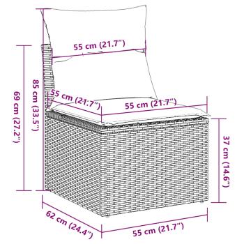 6-tlg. Garten-Sofagarnitur mit Kissen Schwarz Poly Rattan