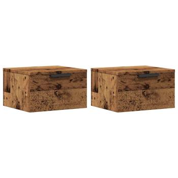 ARDEBO.de - Wand-Nachttische 2 Stk. Altholz-Optik 34x30x20 cm