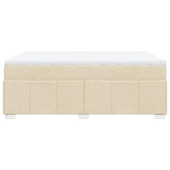 Boxspringbett mit Matratze Creme 160x200 cm Stoff