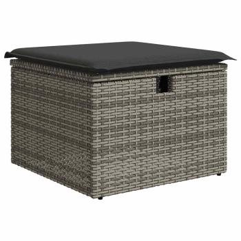 ARDEBO.de - 6-tlg. Garten-Sofagarnitur mit Kissen Grau Poly Rattan