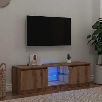 ARDEBO.de - TV-Schrank mit LED-Leuchten Artisan-Eiche 120x30x36 cm
