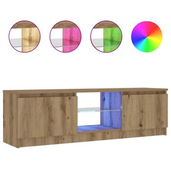 TV-Schrank mit LED-Leuchten Artisan-Eiche 120x30x36 cm