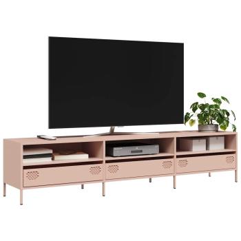 ARDEBO.de - TV-Schrank Rosa 202x39x43,5 cm Kaltgewalzter Stahl