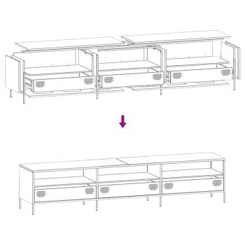TV-Schrank Rosa 202x39x43,5 cm Kaltgewalzter Stahl
