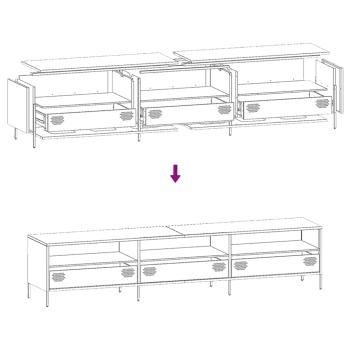 TV-Schrank Weiß 202x39x43,5 cm Kaltgewalzter Stahl