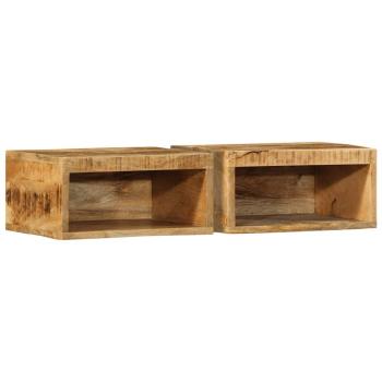 ARDEBO.de - TV-Wandschränke 2 Stk. Raues Mangoholz