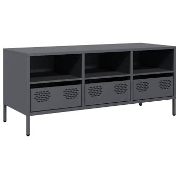 ARDEBO.de - TV-Schrank Anthrazit 101,5x39x43,5 cm Kaltgewalzter Stahl